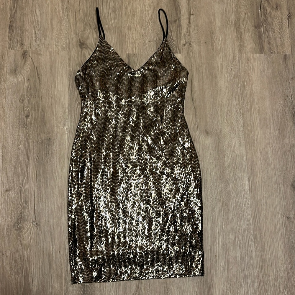 Black and gold shimmer dress